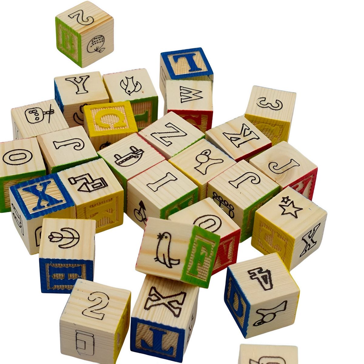 GENERICO - Juego De Madera Cubo De Aprendizaje Figuras Numeros Letras