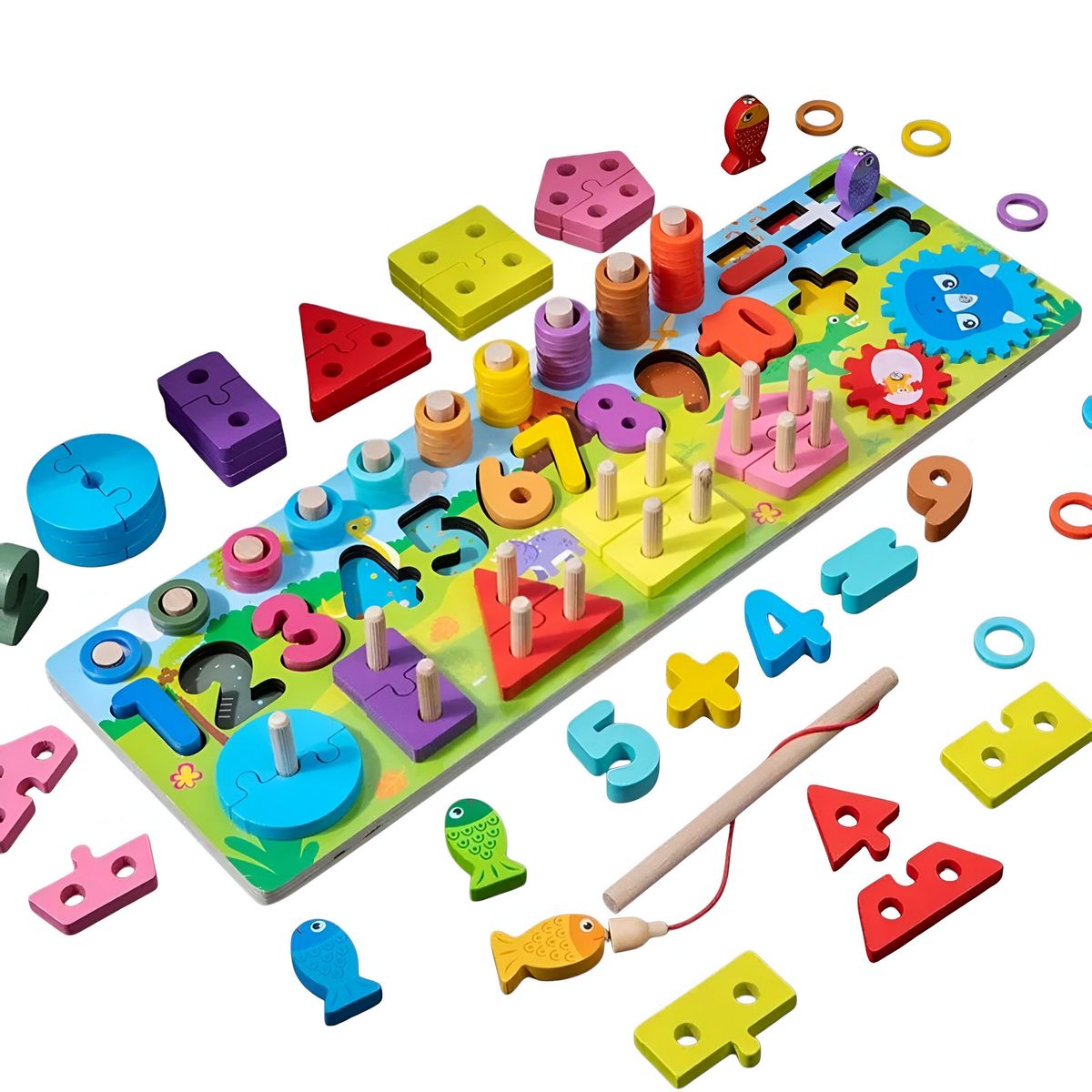 GENERICO - Juego De Encastre Niños Didactio Madera Aprendizaje Logica