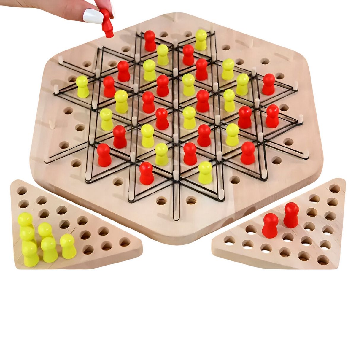 GENERICO - Juego De Mesa Ajedrez En Triangulo En Madera Interactivo