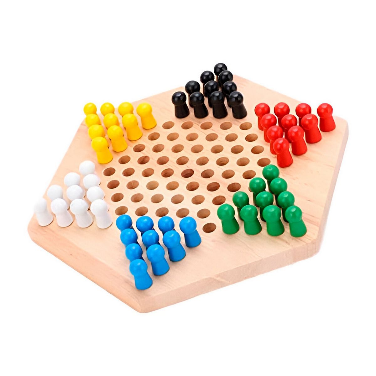 GENERICO - Juego De Mesa Damas Chinas En Madera Colores Interactivo