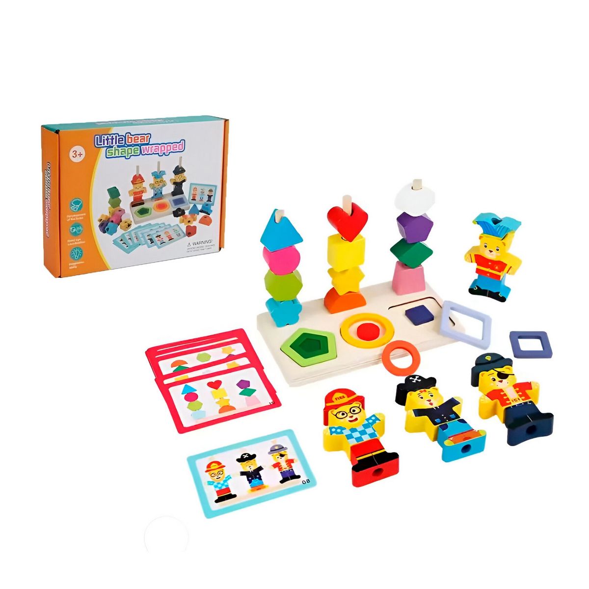 GENERICO - Juego De Mesa Madera Encastre Figuras Patrones Didactico