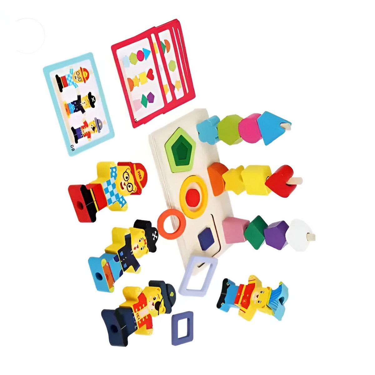 GENERICO - Juego De Mesa Madera Encastre Figuras Patrones Didactico