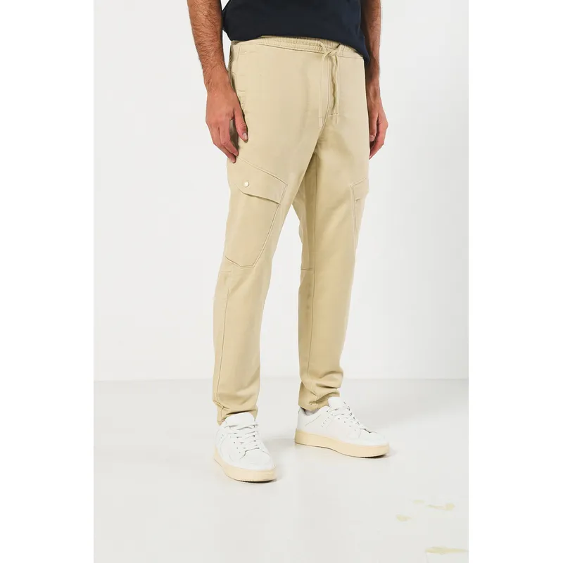 KOAJ - KOAJ Pantalón cargo unicolor en dril con tiro bajo y bota re