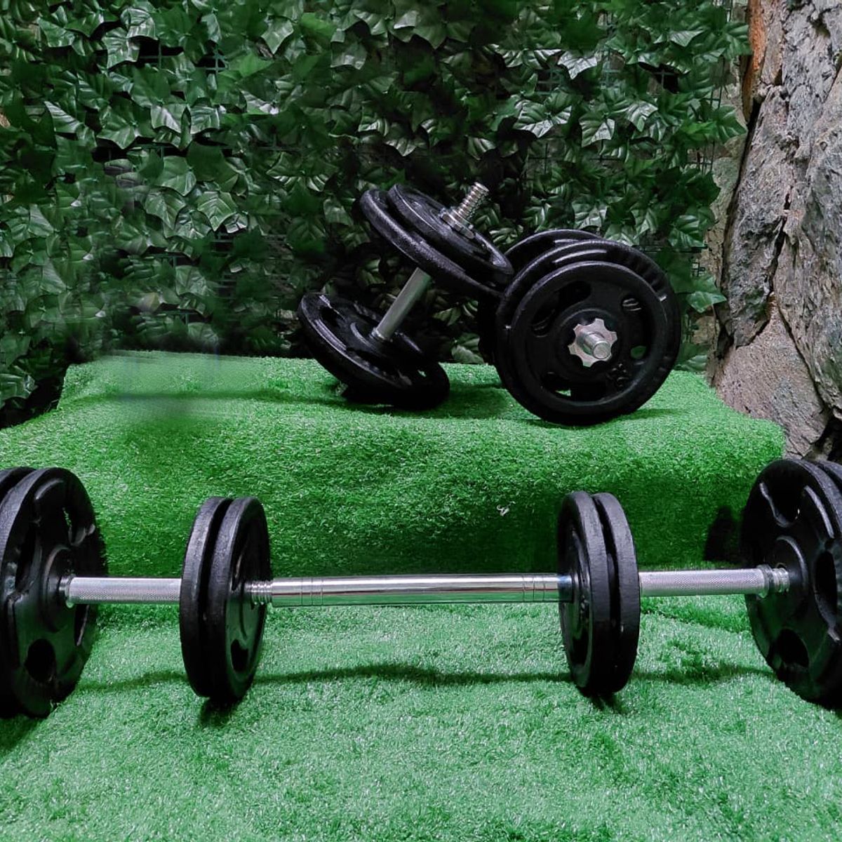 GENERICO - Kit Pesas Mancuernas 50 Kg Set Convertible Gym Acero Hierro