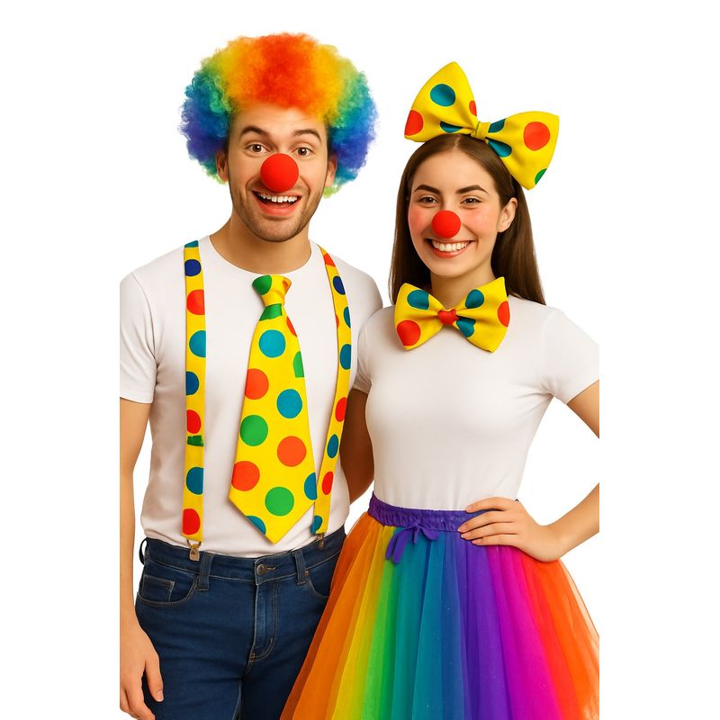 GENERICO - Disfraz Pareja De Payasitos Circo Fiestas Y Halloween