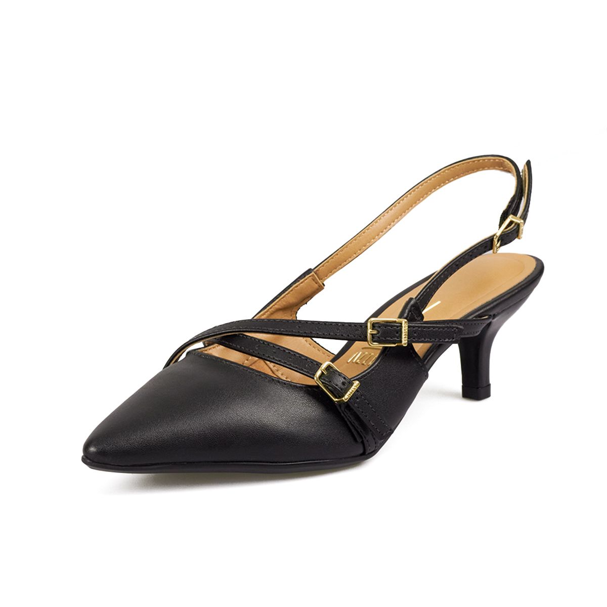 VIZZANO - TACON BAJO MULE NEGRO DORADO VIZZANO