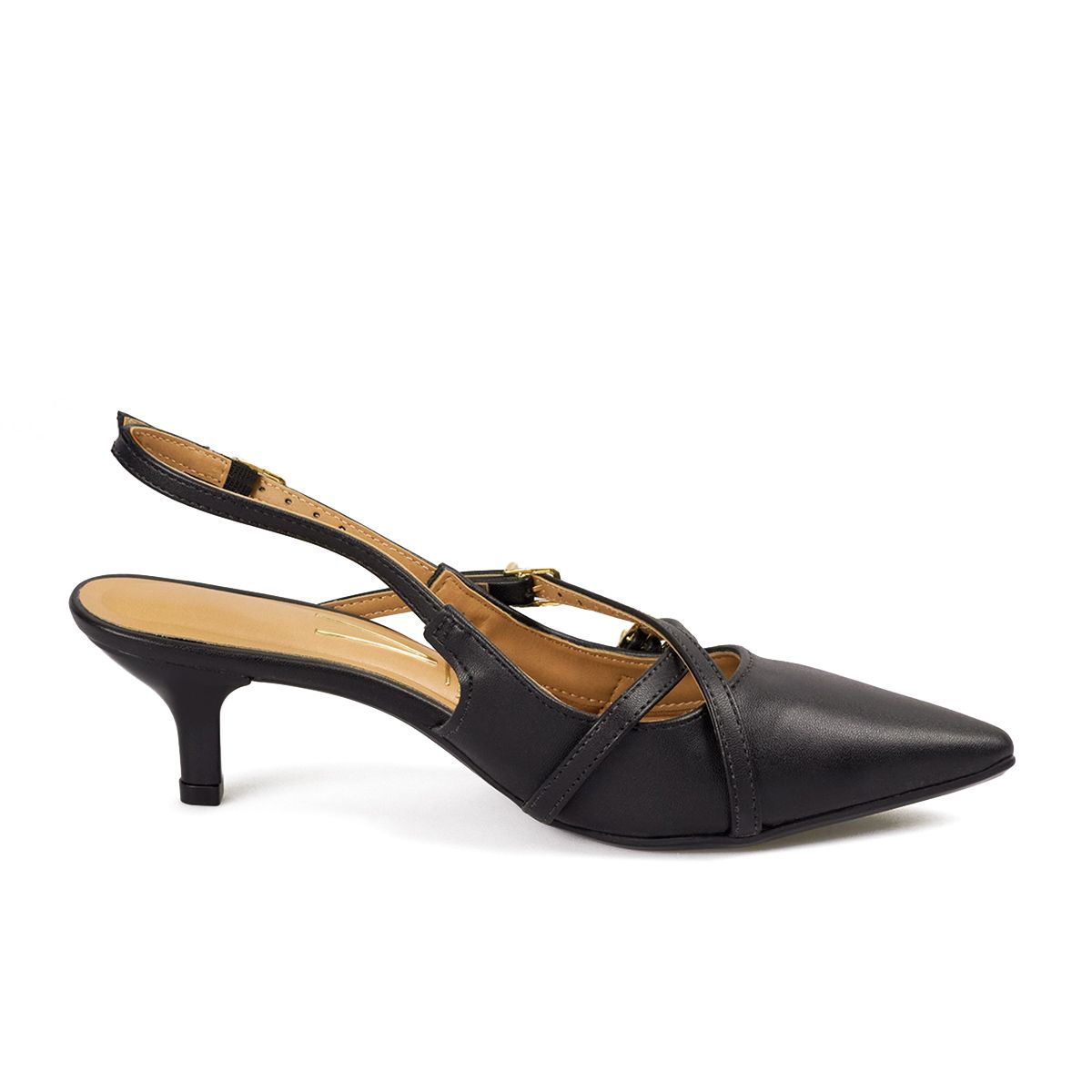 VIZZANO - TACON BAJO MULE NEGRO DORADO VIZZANO