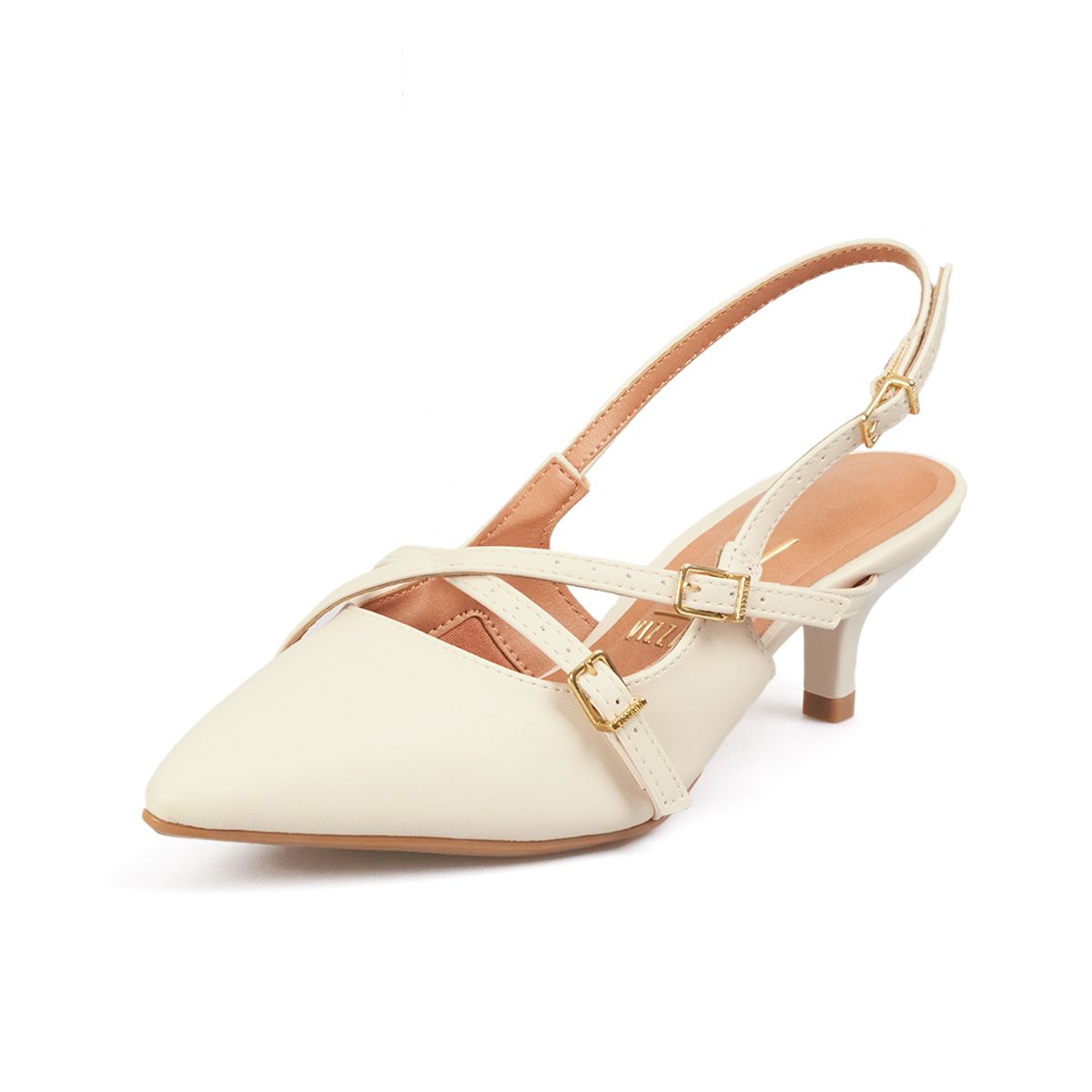 VIZZANO - TACON BAJO MULE MARFIL DORADO VIZZANO