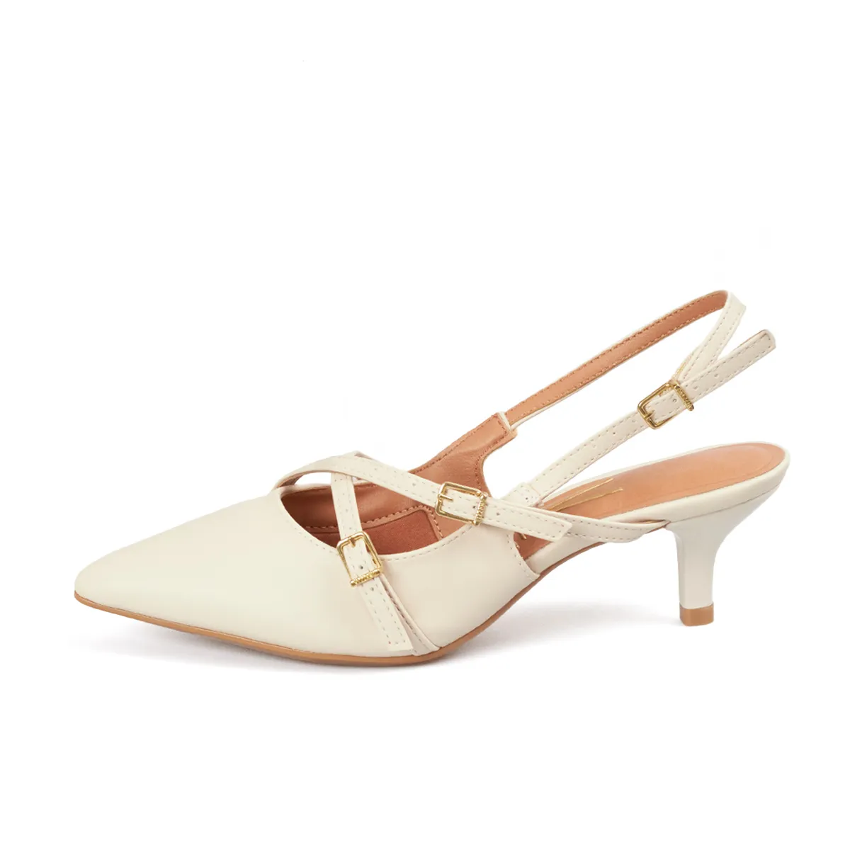 VIZZANO - TACON BAJO MULE MARFIL DORADO VIZZANO