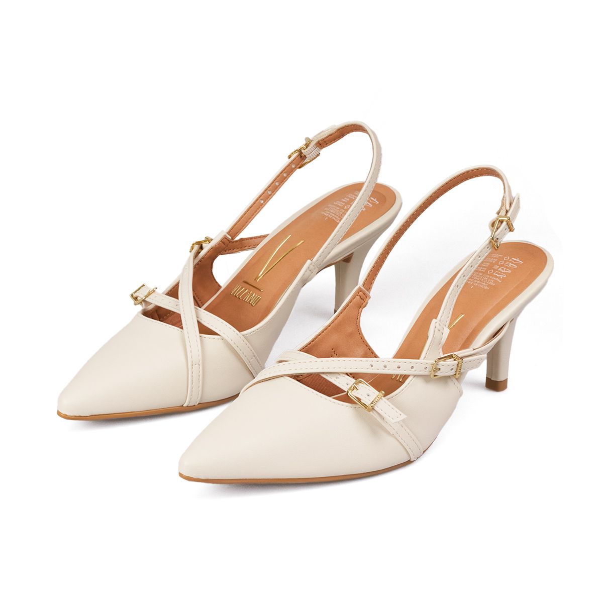 VIZZANO - TACON MEDIO MARFIL DORADO CRUZ VIZZANO