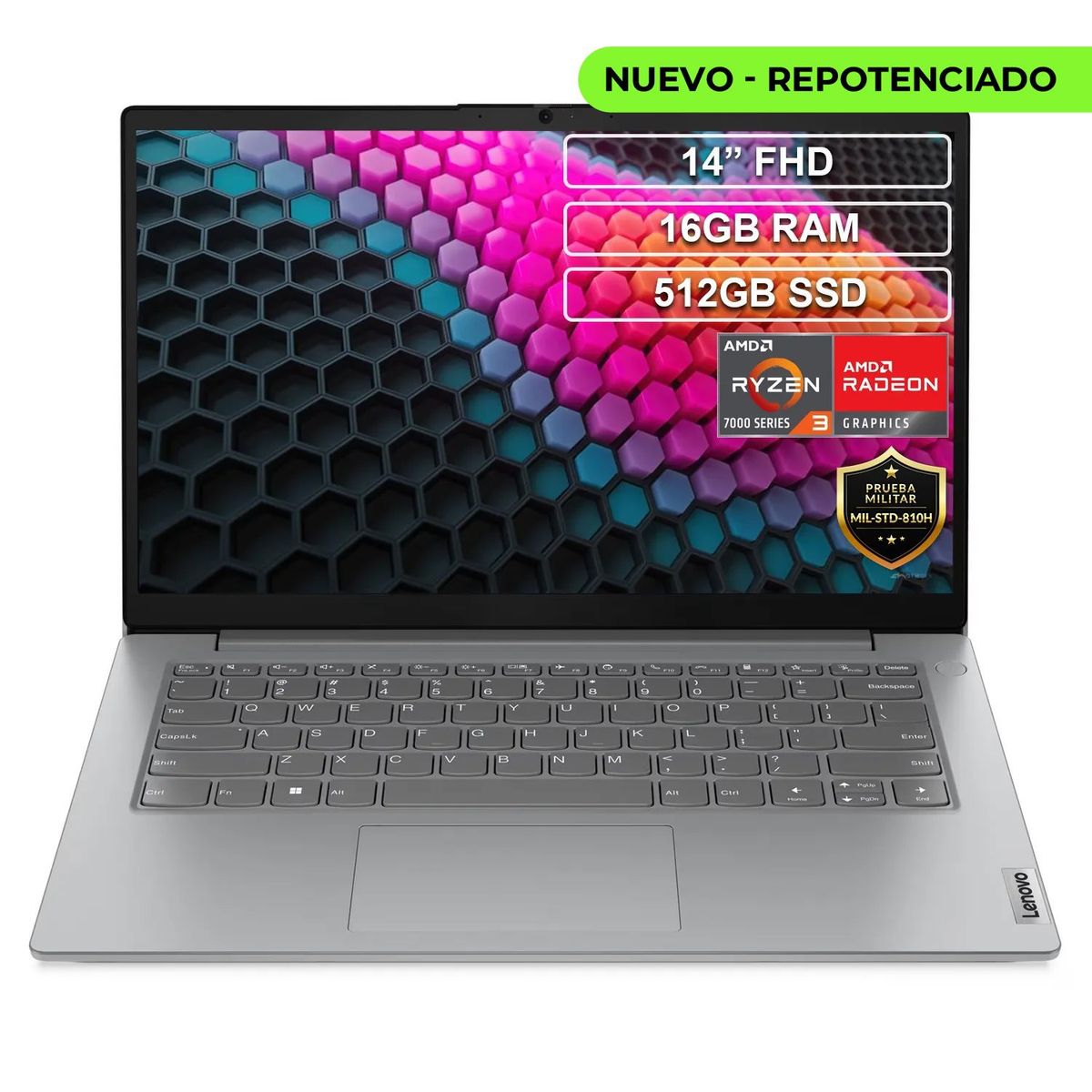 LENOVO - Portátil Lenovo V14 Ryzen 3 7320U 16GB 512GB FHD 14