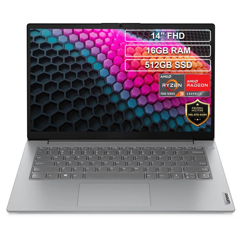 LENOVO - Portátil Lenovo V14 Ryzen 3 7320U 16GB 512GB FHD 14