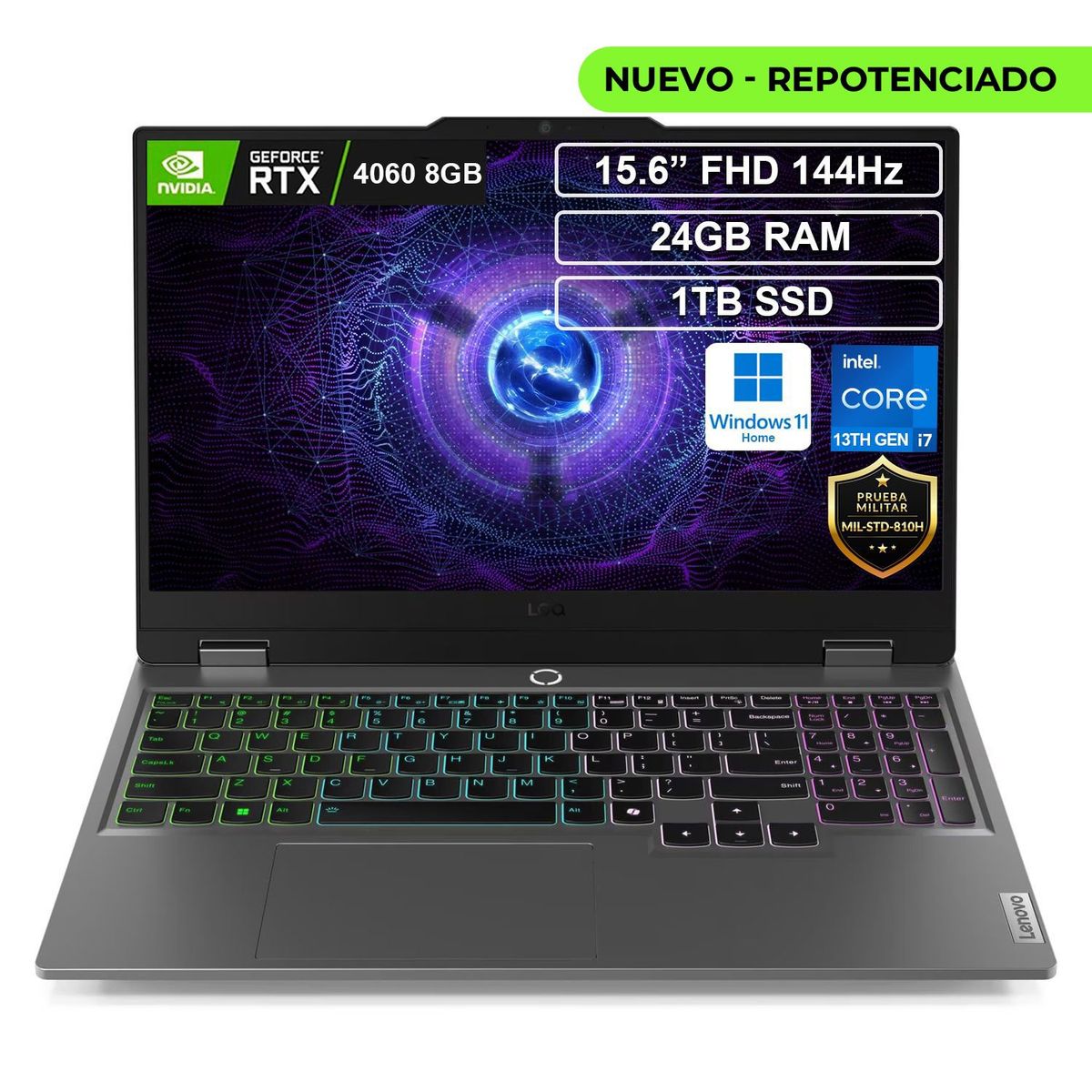 LENOVO - Portátil Gamer Lenovo Core i7 13650HX 24GB 1TB RTX4060 Win11