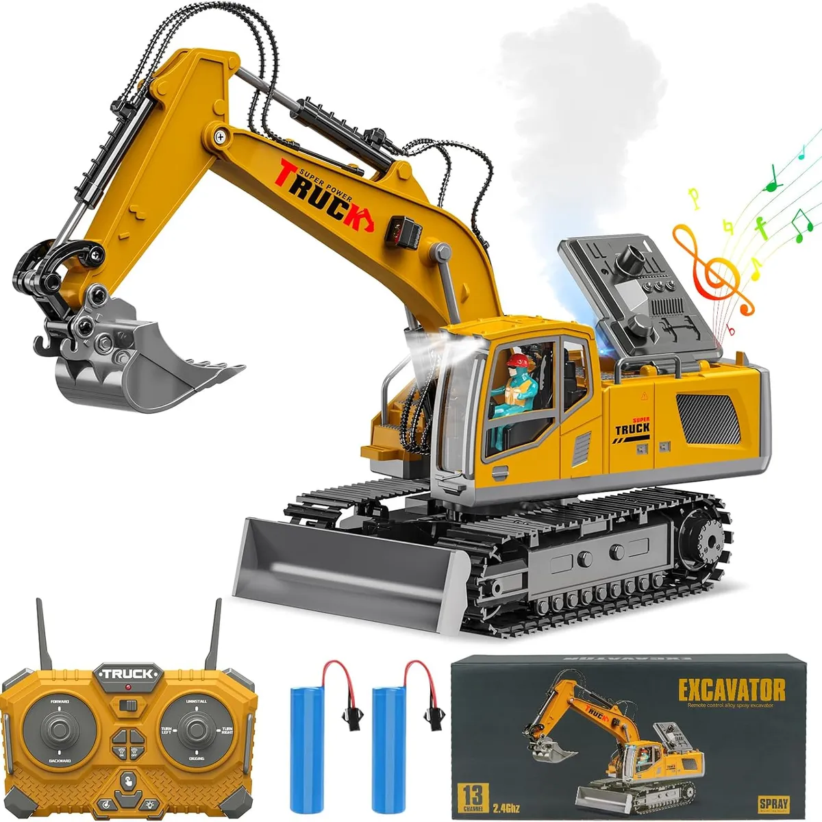 GENERICO - retroexcavadora a control remoto construcción   pala de metal,