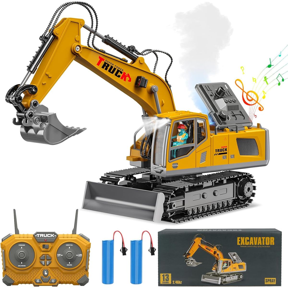 GENERICO - retroexcavadora a control remoto construcción   pala de metal,