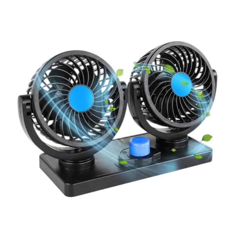 GENERICO - Ventilador De Auto 12V Con Doble Cabezal Potente Y Compacto
