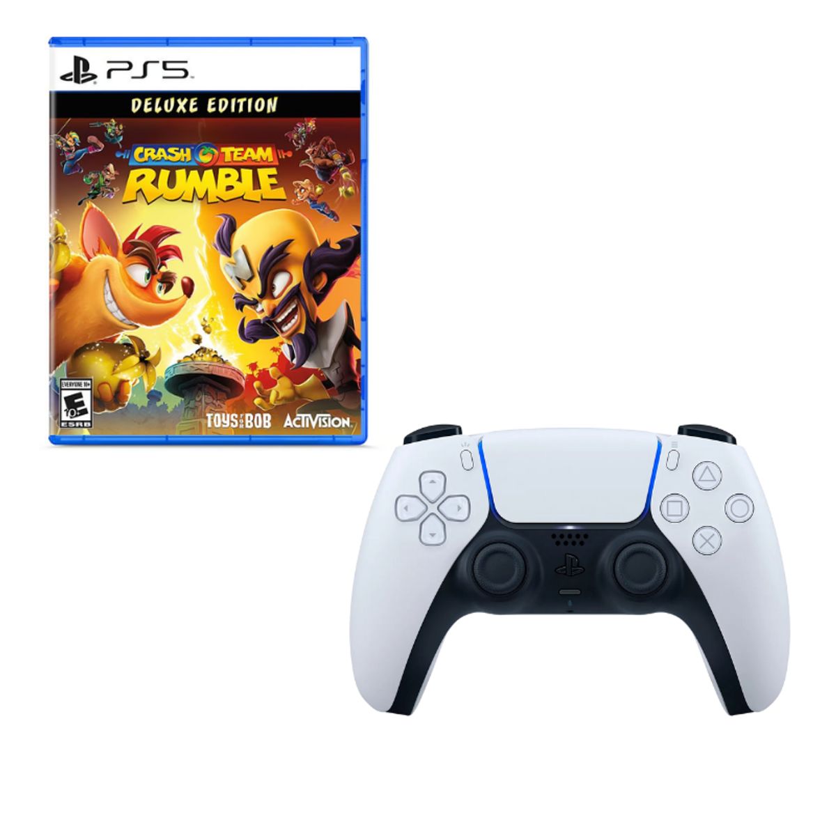 PLAYSTATION - Control Playstation 5 Blanco Con Juego Crash Rumble Ps5
