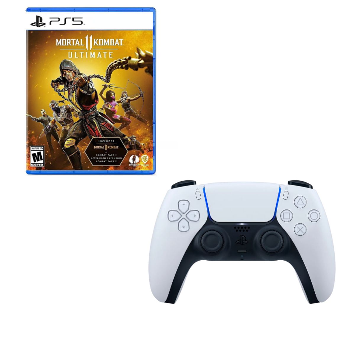PLAYSTATION - Control Playstation 5 Blanco Con Juego Mortal Kombat 11 Ultimate PS5