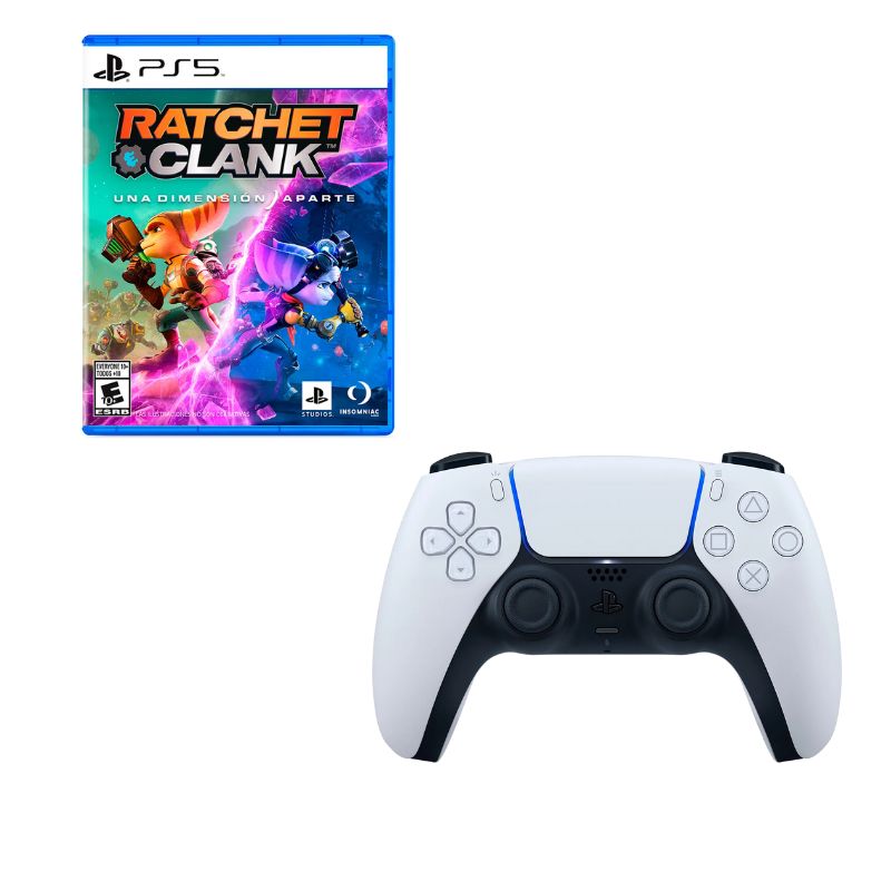 PLAYSTATION - Control Playstation 5 Blanco Con Juego Ratchet & Clank Ps5