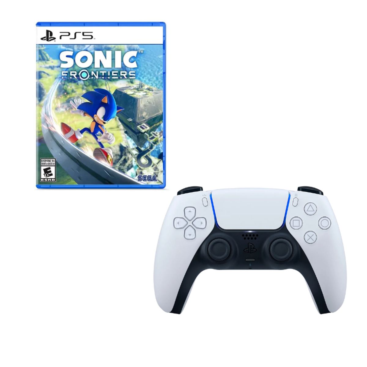 PLAYSTATION - Control Playstation 5 Blanco Con Juego Sonic Frontiers Ps5