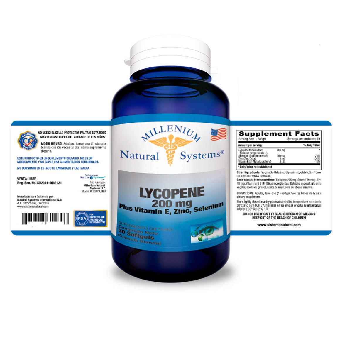 NATURAL SYSTEM - VITAMINA E + ZINC + SELENIO - LYCOPENE SUPLEMENTO