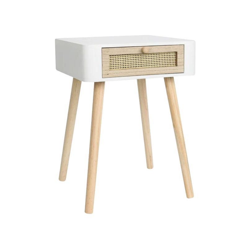 GENERICO - Mesa De Noche Nochero De Madera Con Cajón Refdalia