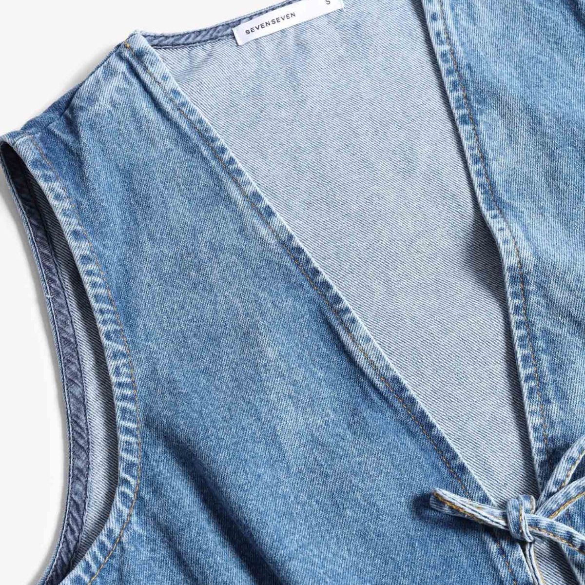 SEVEN SEVEN - Chaleco Para Mujer Plano Color Azul Marca Seven Seven #28250154