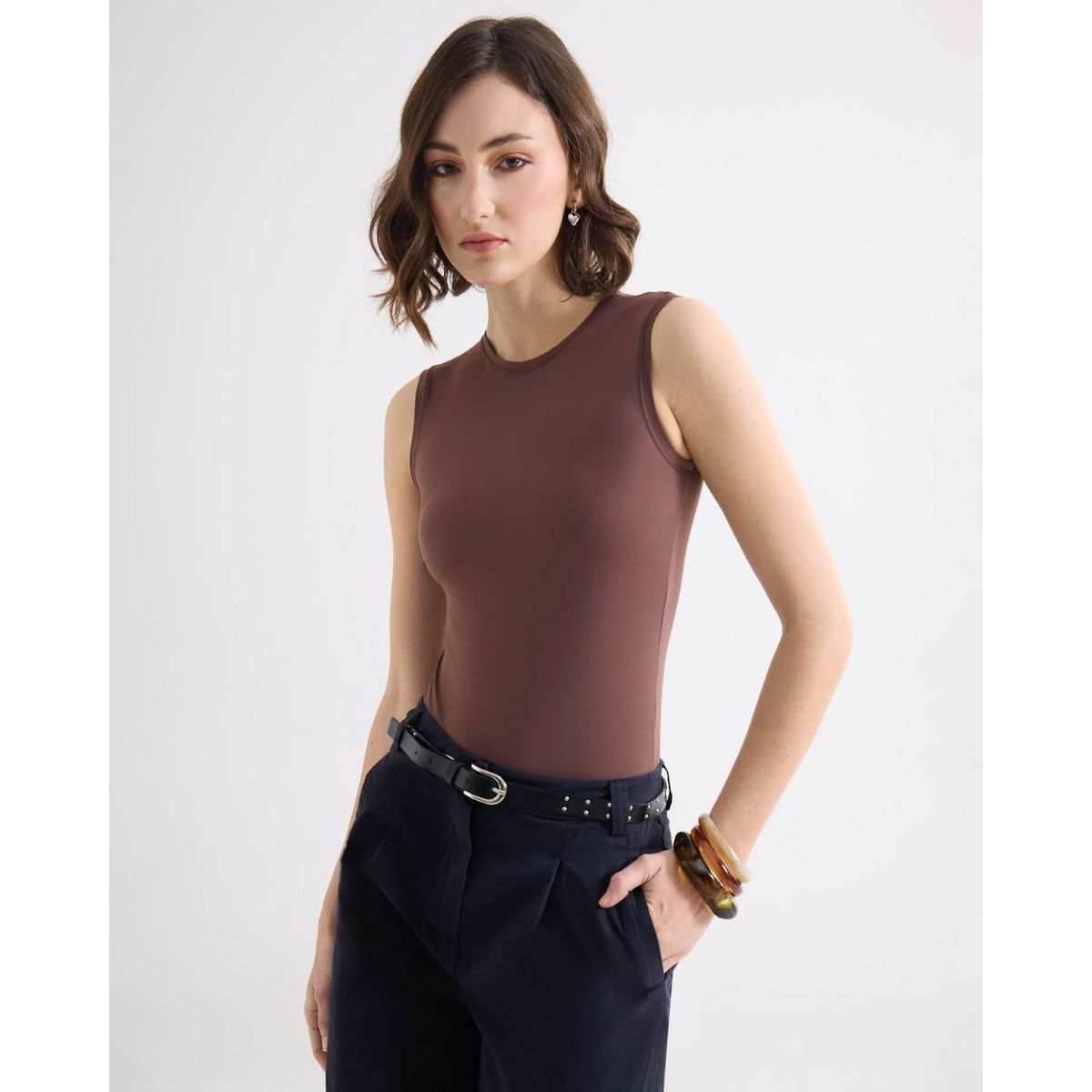 SEVEN SEVEN - Camiseta Para Mujer Manga Sisa Moda Color Café Marca Seven Seven #28096578