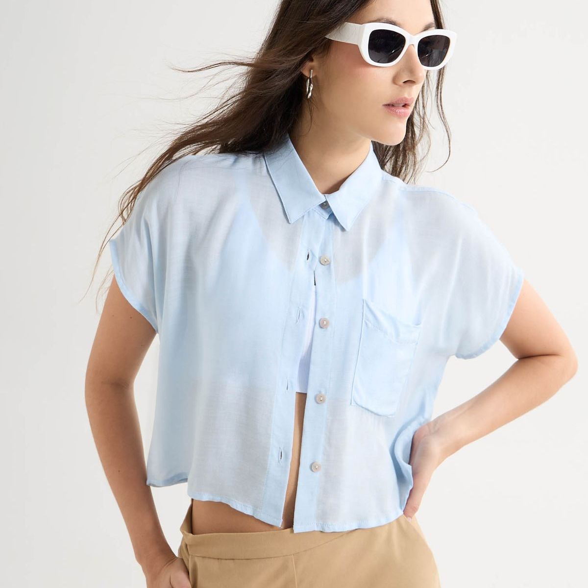 SEVEN SEVEN - Blusa Para Mujer Manga Corta Color Azul Marca Seven Seven #28124016