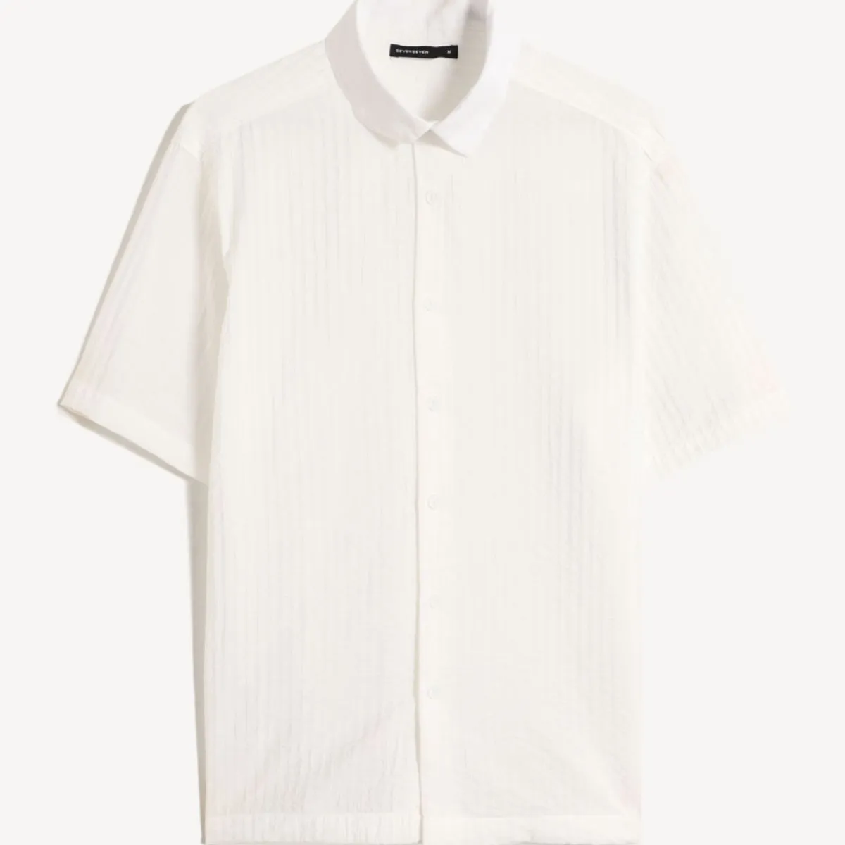 SEVEN SEVEN - Camisa Relaxed Manga Corta  Para Hombre Crudo Seven Seven