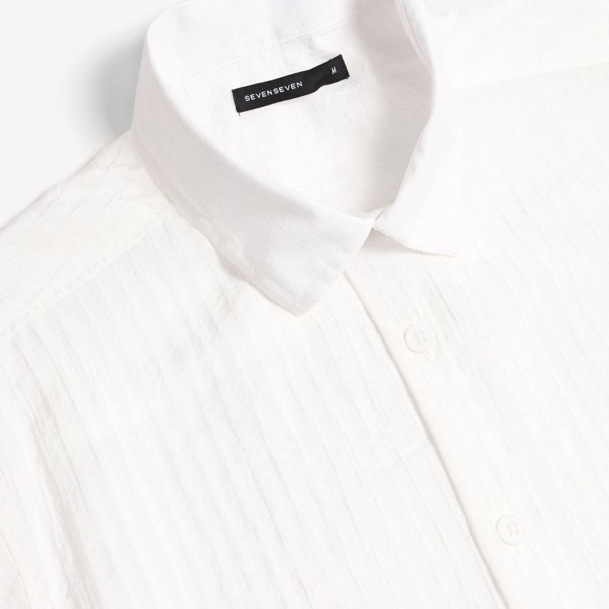 SEVEN SEVEN - Camisa Relaxed Manga Corta  Para Hombre Crudo Seven Seven