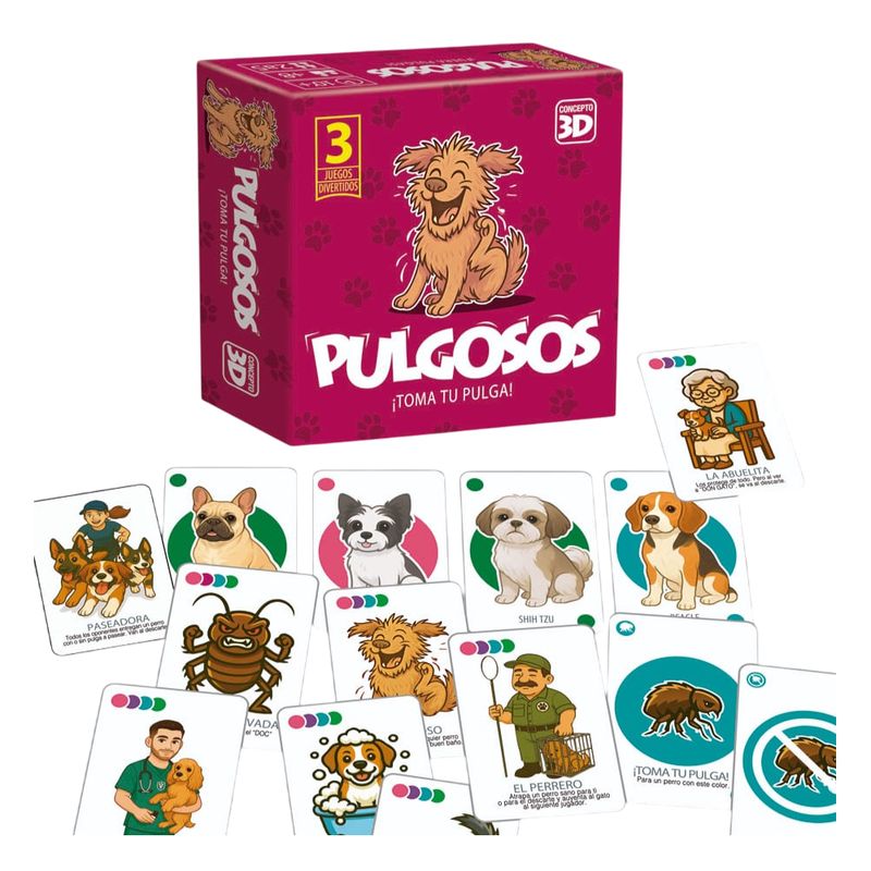 JUGANDO Y EDUCANDO - Juego De Cartas Pulgosos Diversión En Familia Para Niños