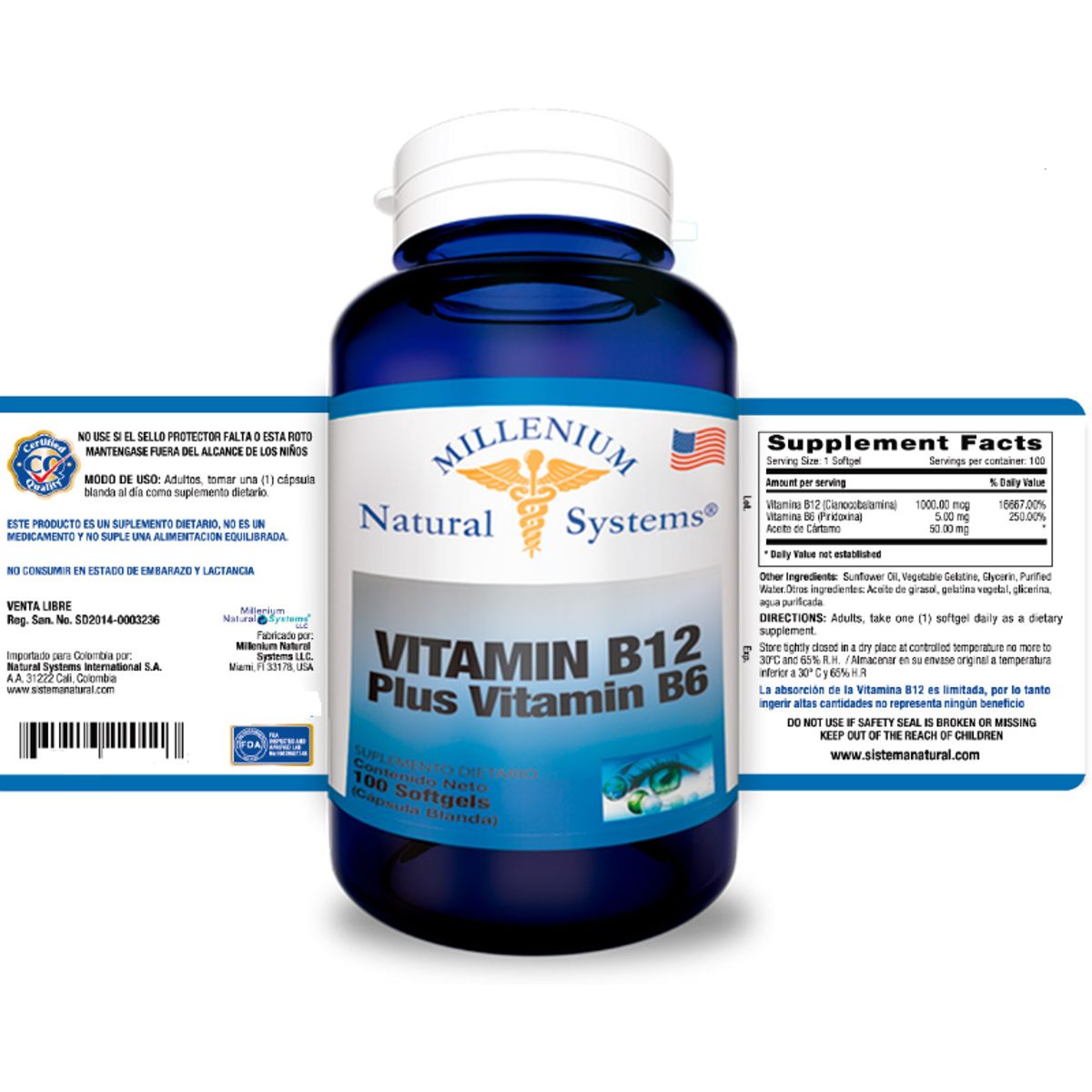 NATURAL SYSTEM - VITAMINA B12 + VITAMINA  B6 X 100 SOFTGLES
