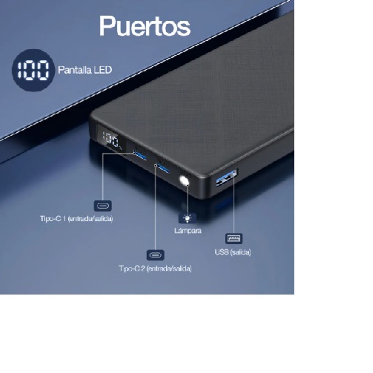 1 HORA - Power Bank Batería Carga Rapida 225w 10000mAh