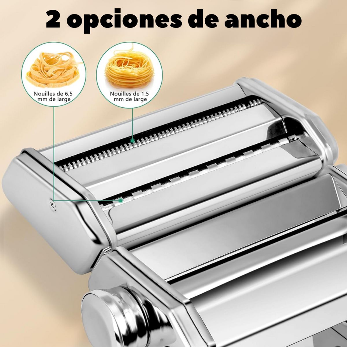 TECNOHOGAR JS - Maquina Para Hacer Pasta Equinox Original 7espesor Ajustable