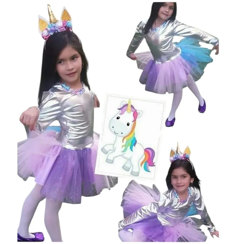 BRYKE - Disfraz Niña Unicornio tallas  2-4-6-8-10-12