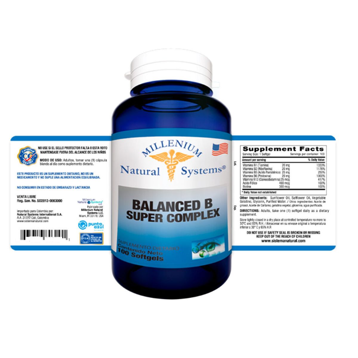NATURAL SYSTEM - VITAMINAS DEL COMPLEJO B X 100 SOFTGELS/ BALANCED B.