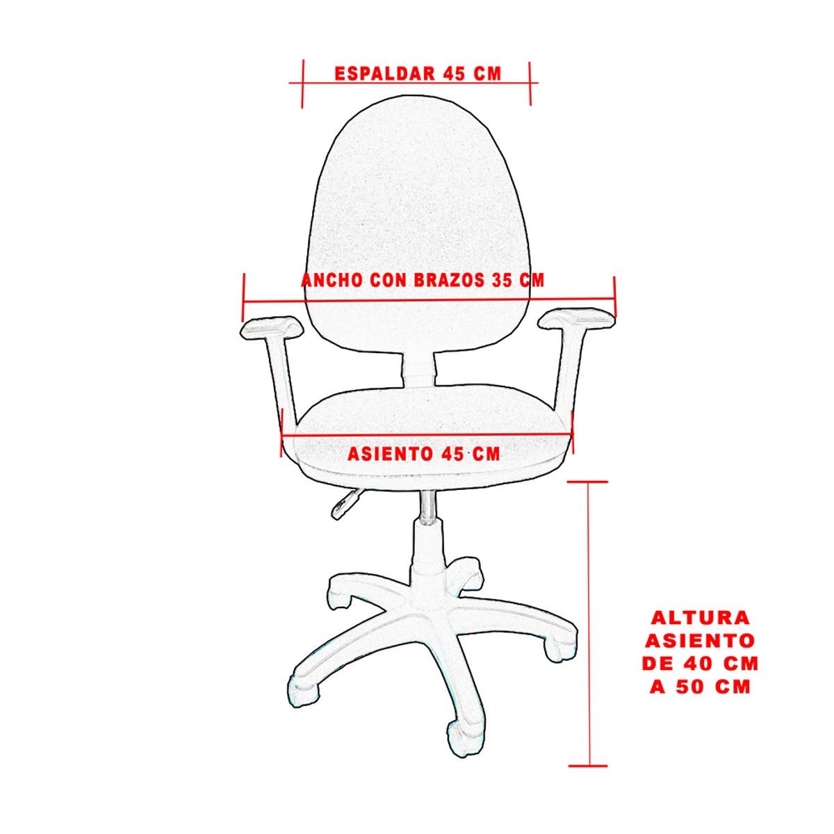 ADEQUAR - Silla Escritorio Espalda Alta en Verde con Brazos ref SLA-2199_.