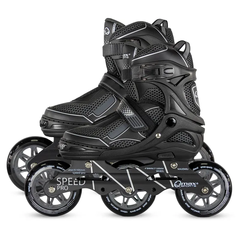 QMAX - Patines en linea Semiprofesionales Ajustables Speed Negro Qmax  39-42