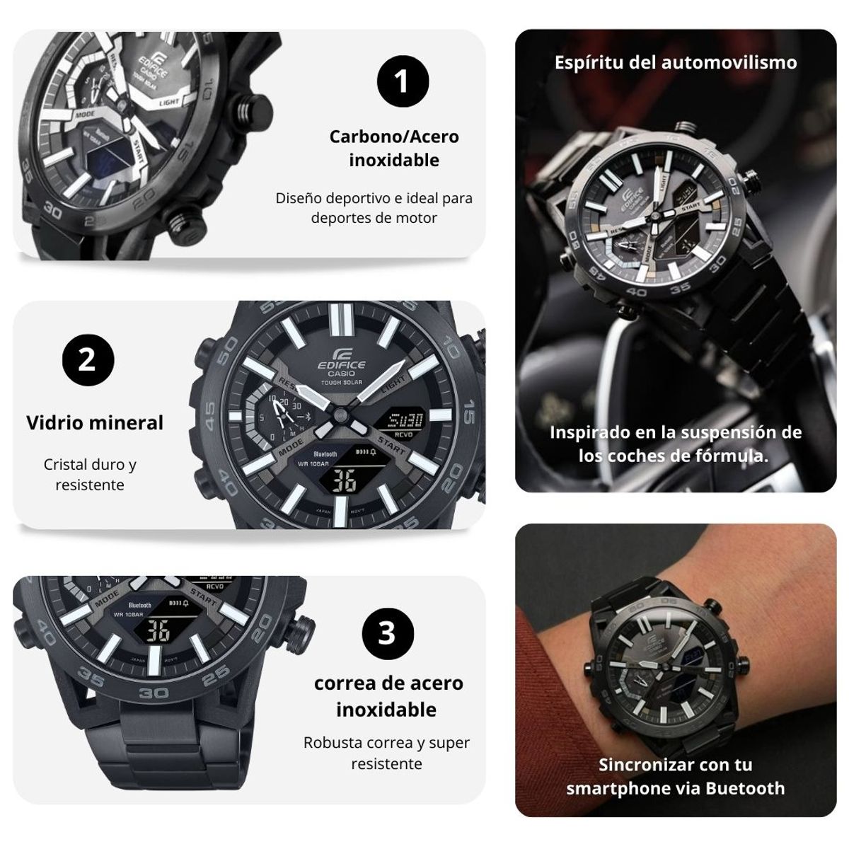 CASIO - Reloj Casio EDIFICE ECB-2000DC-1B Diseño Deportivo
