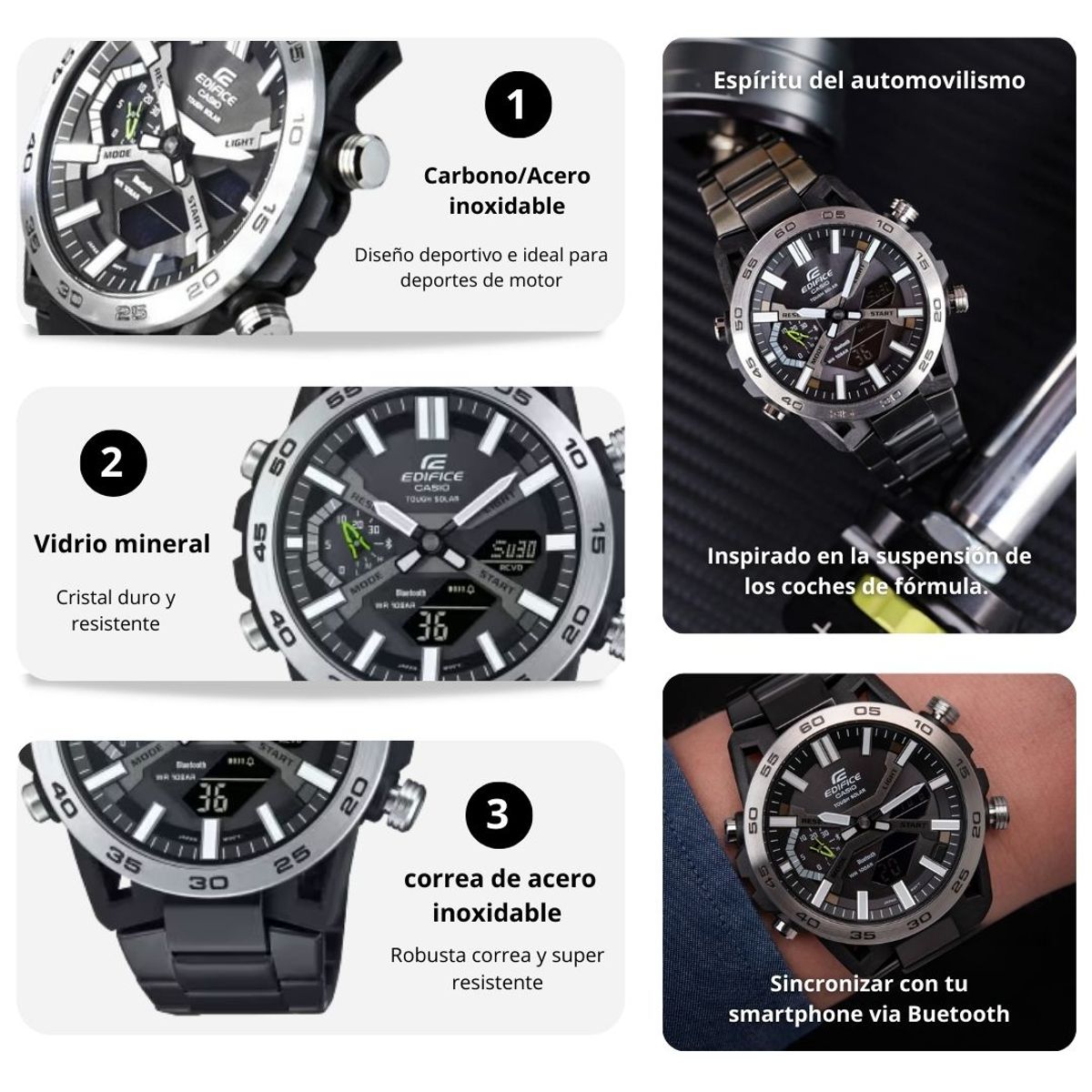 CASIO - Reloj Casio EDIFICE ECB-2000DD-1A Diseño Deportivo