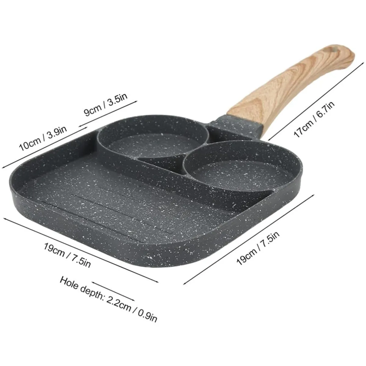 CLEAR - Sartén De 3 Puestos Antiadherente No Generico