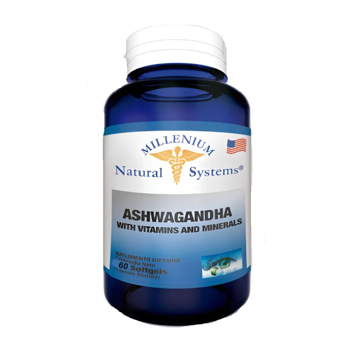 NATURAL SYSTEM - SUPLEMENTO ASHWAGANDHA CON VITAMINAS Y MINERALES X60 SOFTGELS