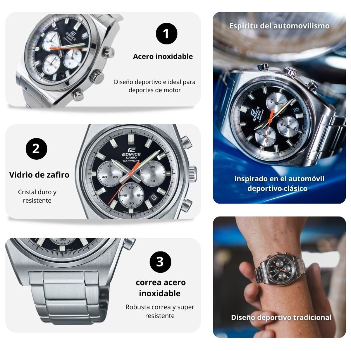 CASIO - Reloj Casio EDIFICE EFB-730D-1A Diseño Deportivo
