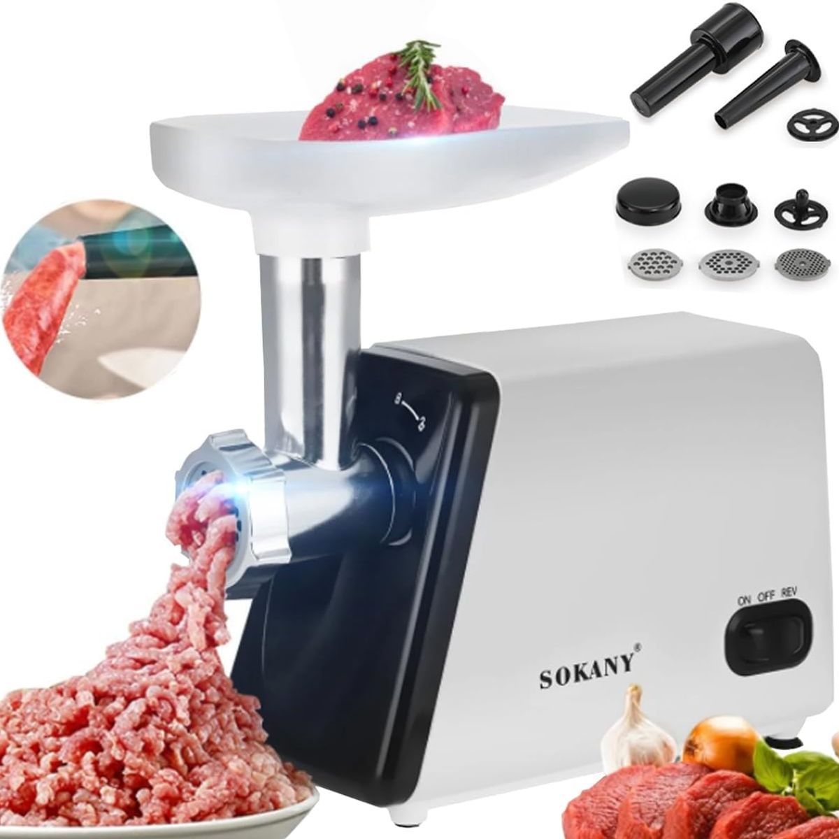 SOKANY - Picadora de carne eléctrica Sokany 220 V