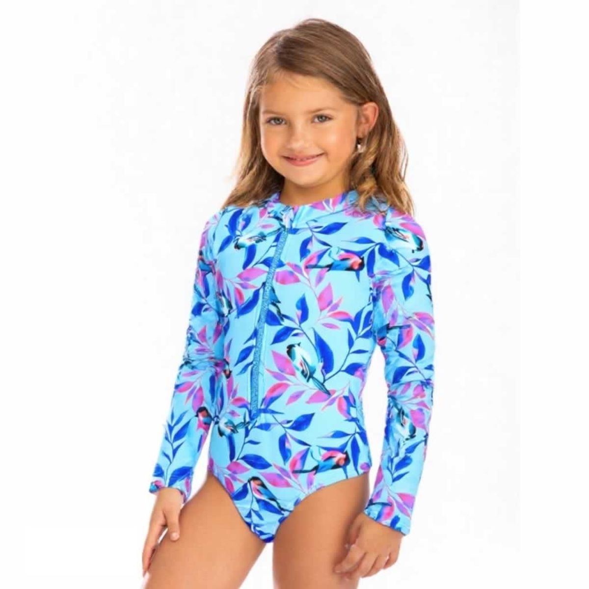 1AMIGO - Trajes de baño Enterizos con Cierre Delantero Para Niñas