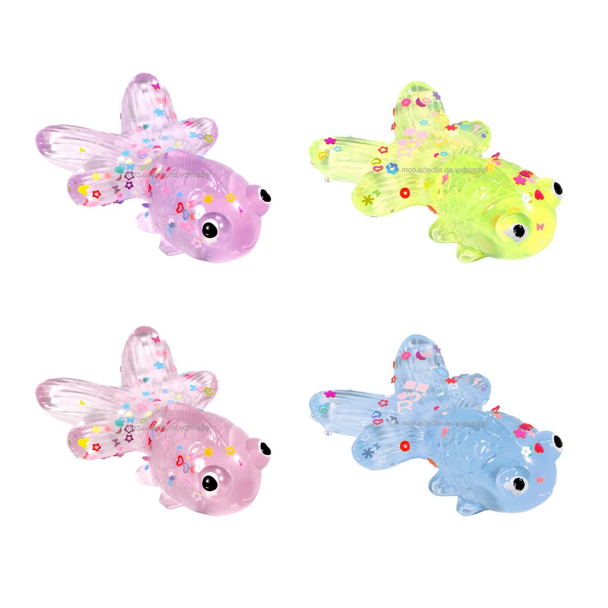 GENERICO - Squishy Juguete Anti Estrés Squishies Peces Multicolor X 4 U