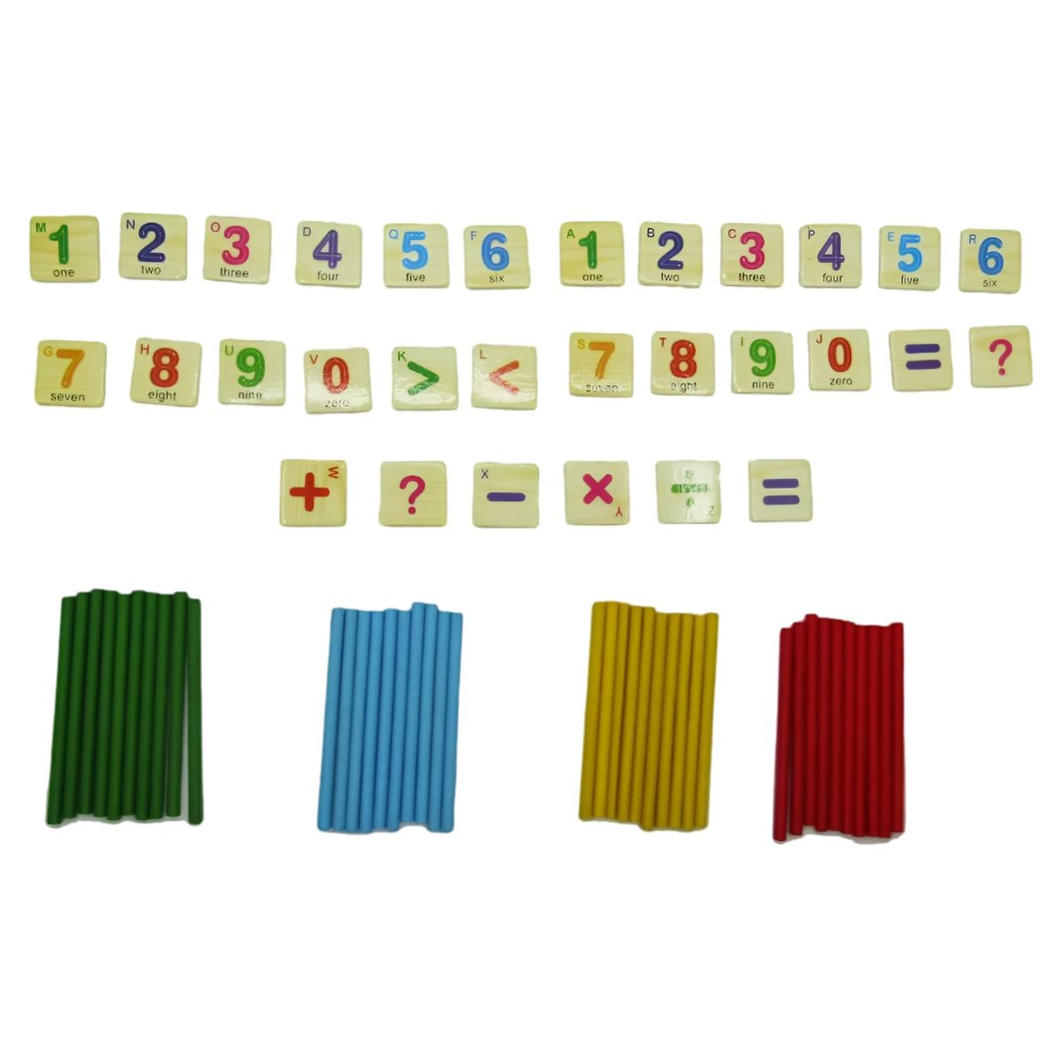 GENERICO - Juego Mesa Madera Didactico Operaciones Matematicas Palitos