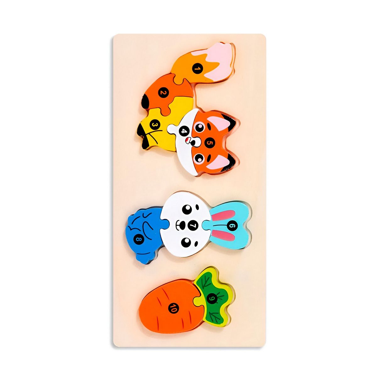 GENERICO - Rompecabeza Enumerado Figuras Animales Didactico Aprendizaje