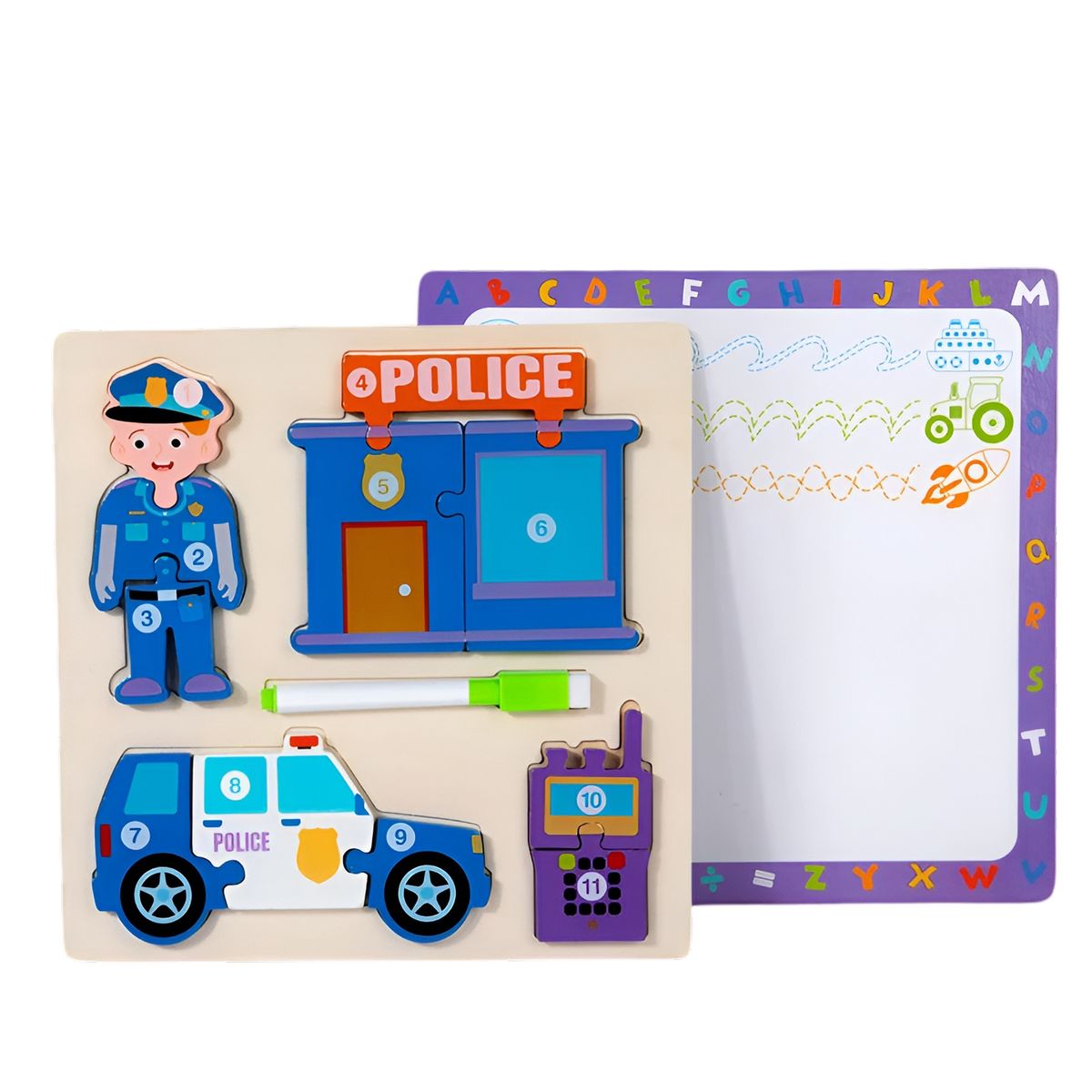 GENERICO - Rompecabeza Didactico Profesiones 4 En 1 + Tablero Marcador